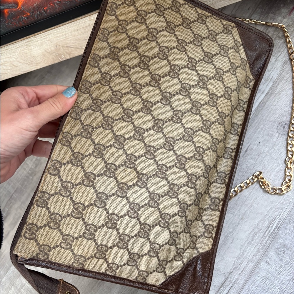 AUTHENTIC GUCCI Crossbody bag purse gg vintage tote handbag shoulder bag - Picture 7 of 12